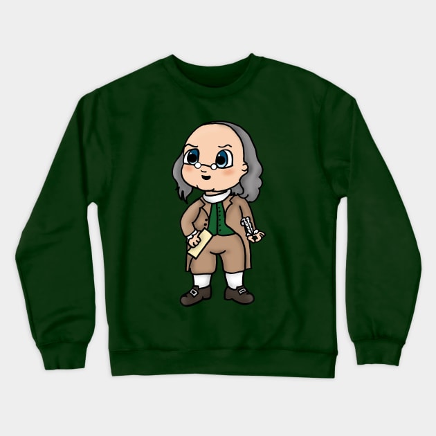 Chibi Benjamin Franklin - Large Design Crewneck Sweatshirt by Aeriskate